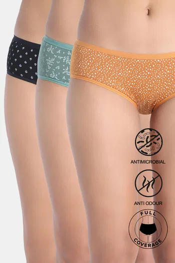 Buy Zivame Low Rise Full Coverage Hipster Panty (Pack of 3) - Multicolor